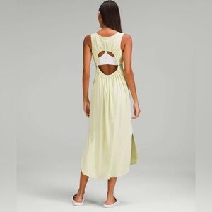Lululemon No Size Tag Estimated S Pima Cotton Open-Back Midi Dress - Dewy